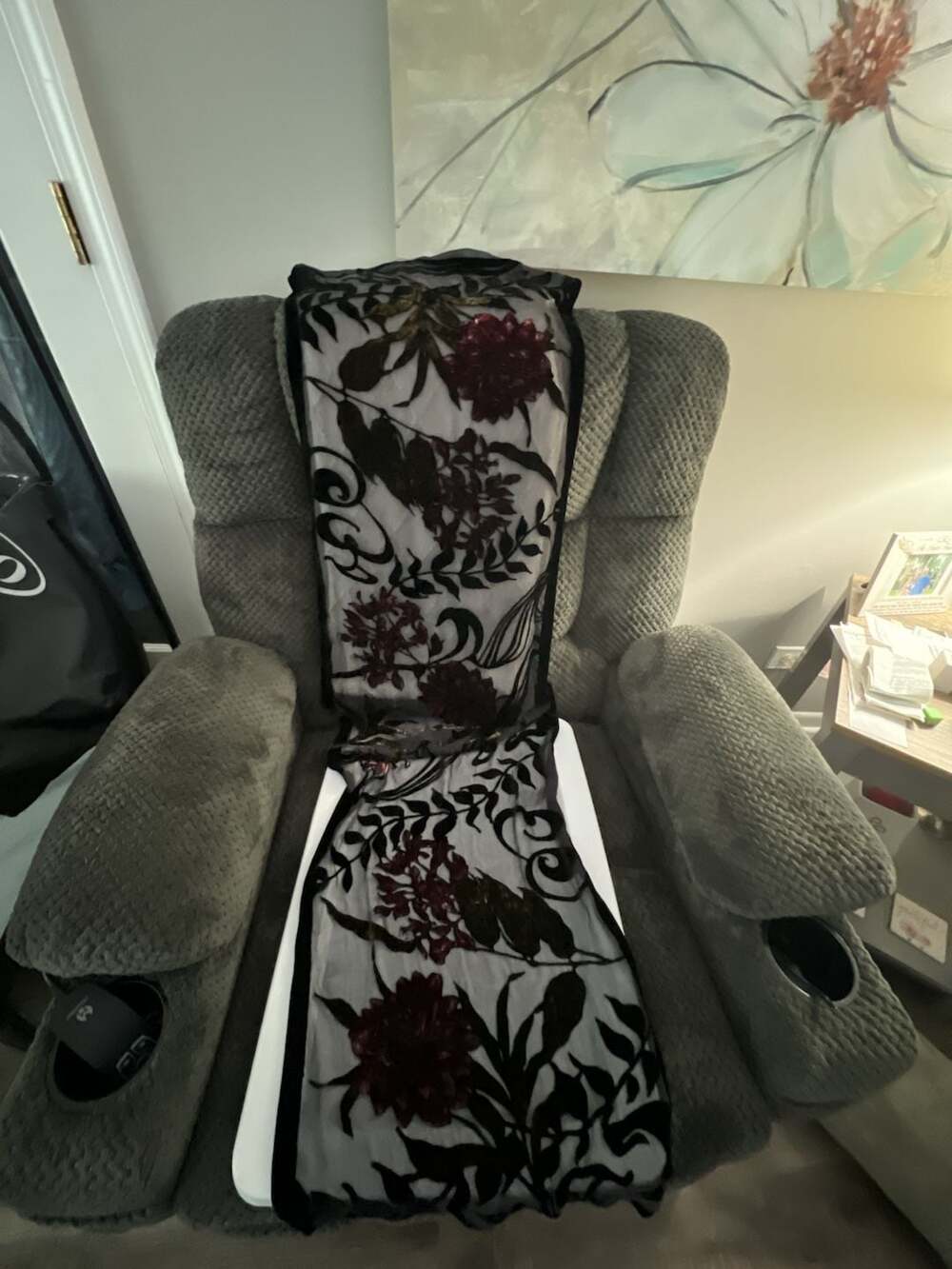 Nordstrom Velvet Floral Burnout Scarf